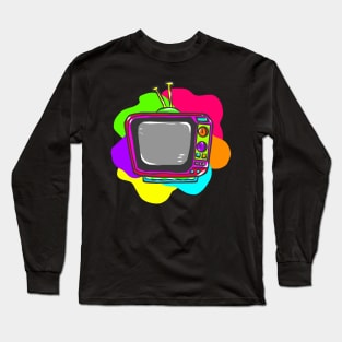 Neon Hippy 80s 90s Costume Retro Vintage Long Sleeve T-Shirt